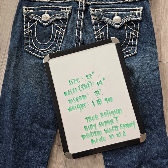 True Religion Y2K Billy Super T medium wash denim skinny low-rise jeans WMS 27" - Picture 10 of 10
